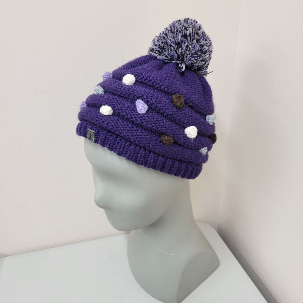 Smartwool‎ Merino Wool Blend Winter Pom Pom Hat Pink Purple